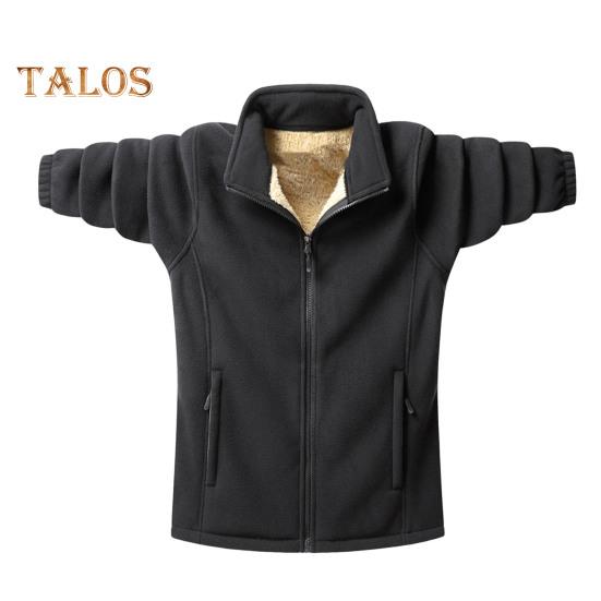 Мужской кардиган, куртка с лацканами, длинный рукав, флисовое однотонное пальто с карманами, застежка-молния, осенне-зимняя утепленная верхняя одежда