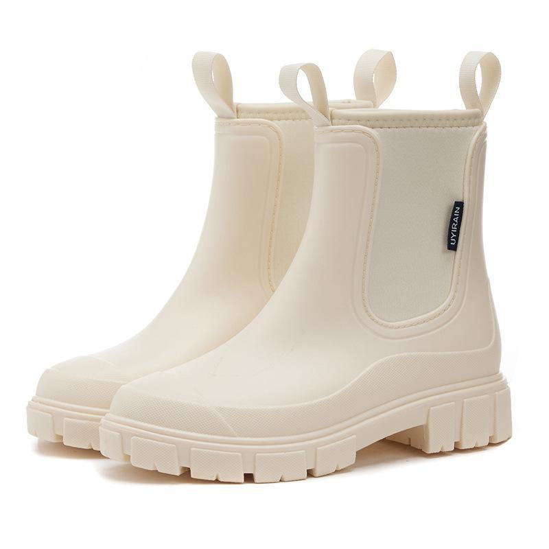 Женские непромокаемые короткие резиновые сапоги 2024 года – стильная обувь для отдыха на открытом воздухе в дождливые дни