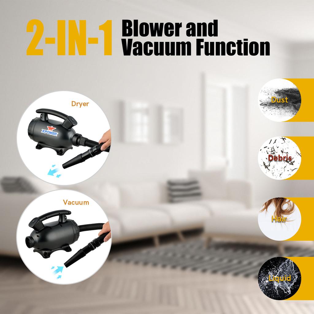XPOWER A-5 Собаки Кошки Домашние животные Груминг Воздуходувка Пылесос Сушилка для домашних животных Теплый ветер Secador Быстрый фен Для Сушки Для Маленьких Средних Больших Собак