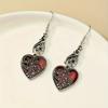 Christmas Halloween Women's Western- Alloy Gothic Dark Drip Heart Pattern Minimalist Statement Earrings