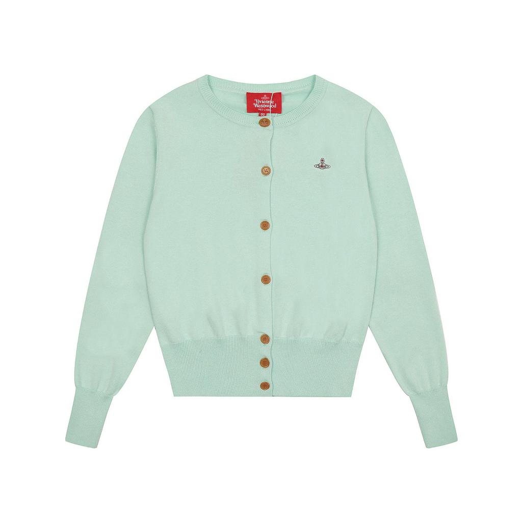 25SS Тонкий вязаный свитер Vivi Saturn с вышивкой и воротником-жабо - Корейская весенне-осенняя коллекция