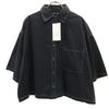 Неиспользованная Рубашка оверсайз с коротким рукавом XS-S черная Женская Б/У