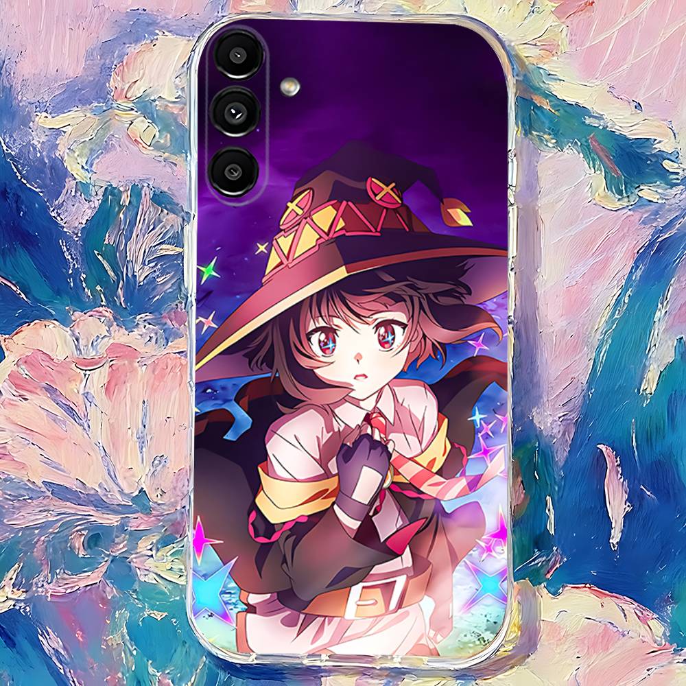 Чехол для телефона Megumin Anime K-KonoSuba для Samsung S24, S25, S30, S23, S21, S22, S20, S10, 5G, FE, lite, Plus, Ultra Прозрачный прозрачный чехол