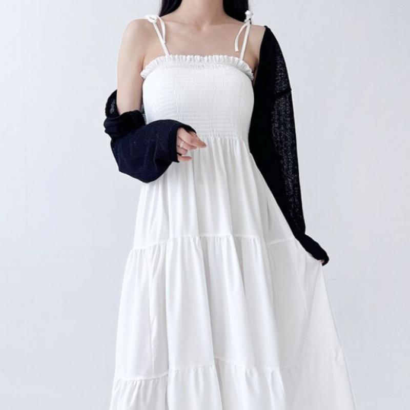 Shop Women S Smock Banding Strap dreSS Vacation Look Cancan Long dreSS Won Wdr