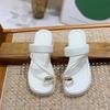Летние новые женские тапочки модные металлические украшения толстая подошва дамские элегантные шлепанцы повседневные уличные пляжные шлепанцы сандалии