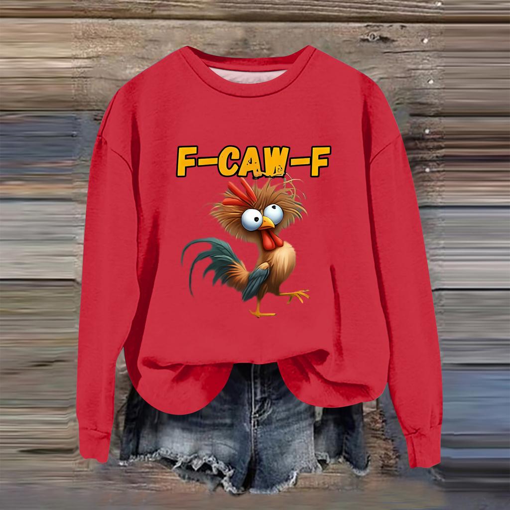 Women's Fashion Casual Long Sleeve Loose Printed Sweatshirt