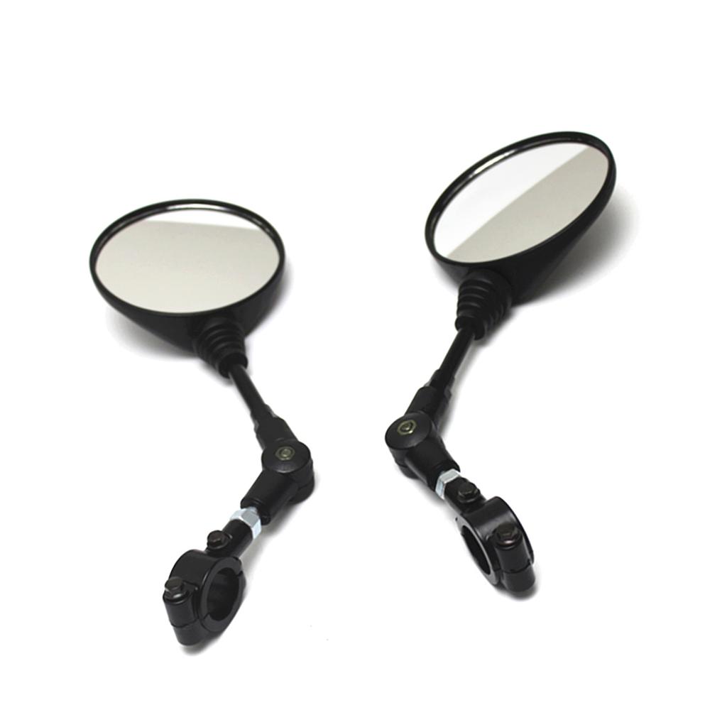 1 Pair Universal Motorcycle Scooter Aluminum Alloy Handlebar Collapsible Round Shape Rearview Side Mirror Base Modified