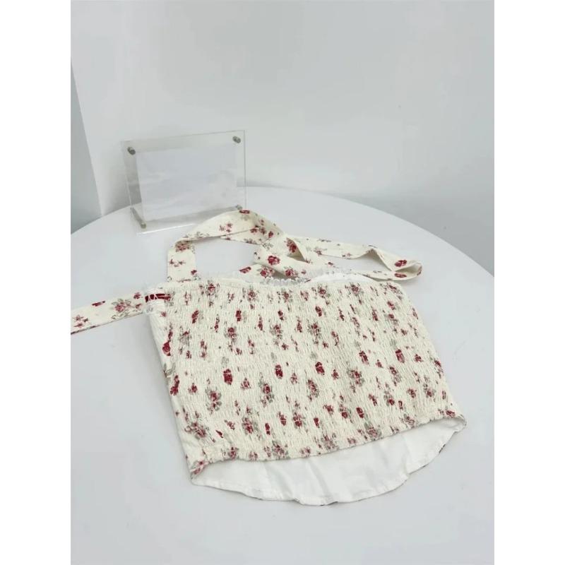 2024 Летний пляжный сказочный отпуск 2000-х годов, наряды для женщин, элегантный комплект из 2 предметов, топы Gyaru Coquette Lace Halter + мини-юбка Y2k