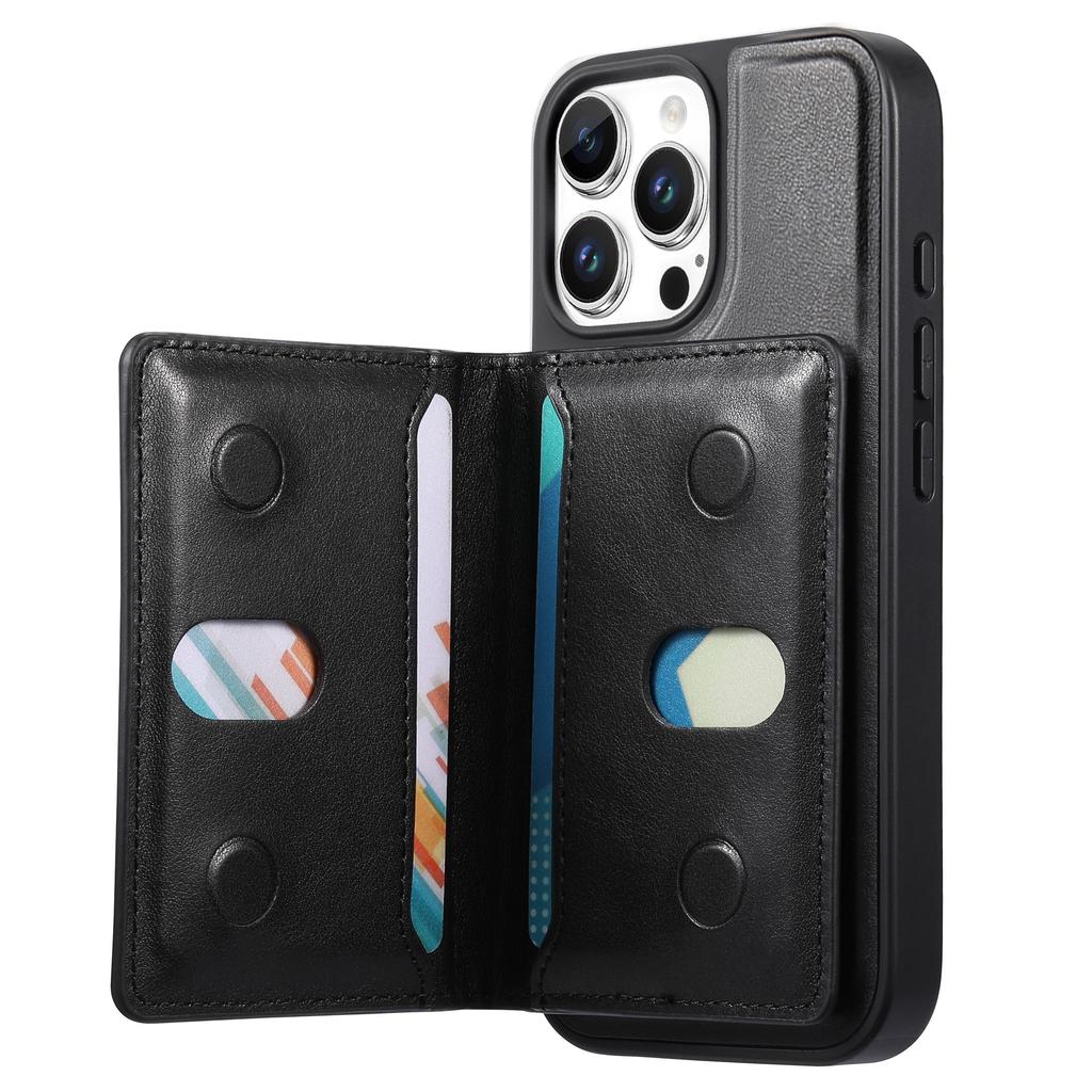 CASENEO Для iPhone 16 Pro Съемный Магнитный Чехол для Телефона с Держателем для Карт Подставкой TPU PU Кожа PC Чехол для Телефона Совместимый с MagSafe