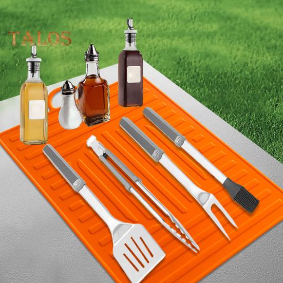 Silicone Grill Mat Griddle Tools Large Spatula Mat for Blackstone Non-Slip Outdoor Grill Mat Baking Mats Grill Side Shelf Mat