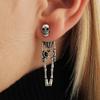 CUCU 1 Pair Retro Skeleton Earrings Halloween Ornaments for Men and Women