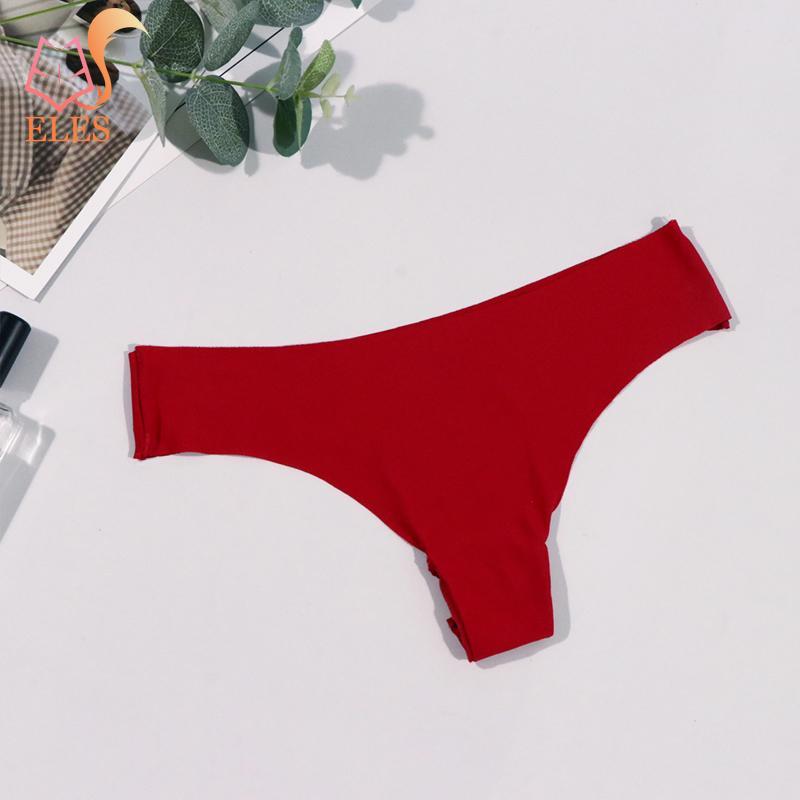S-XL Ice Silk Panties for Women Low Waist Solid Color Underwear Panties Breathable and Comfortable Cotton Thong