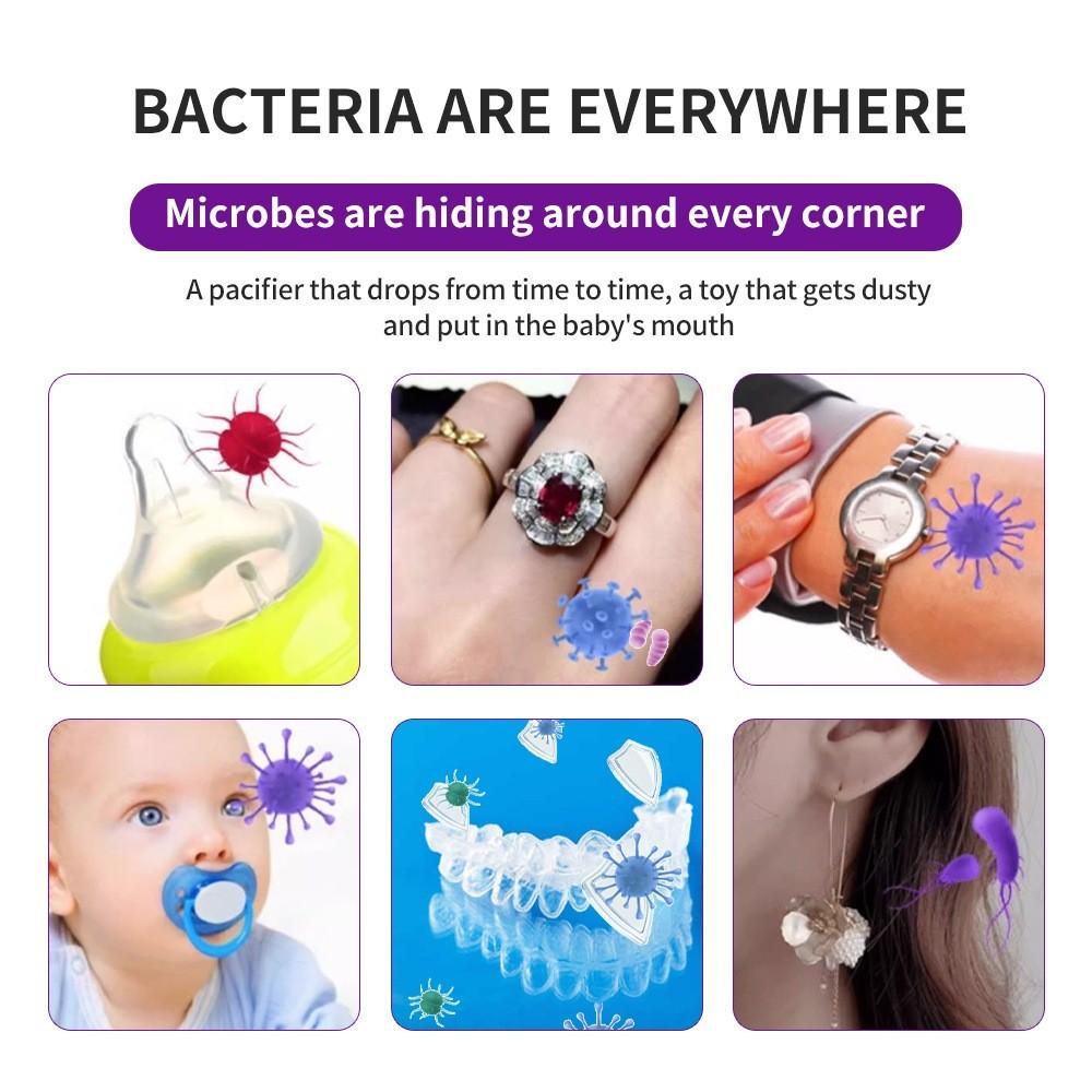 Бытовая коробка для чистки зубных протезов Маленький невидимый очиститель ретейнеров Высокочастотная ультразвуковая машина для чистки брекетов