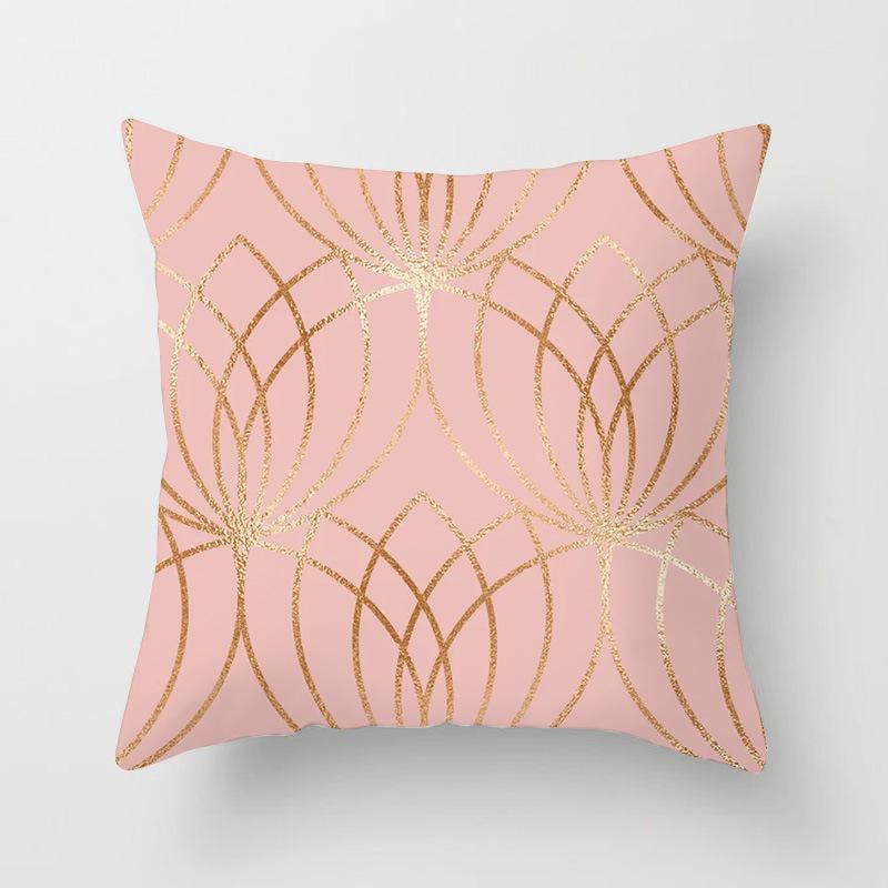 Popular Pink Marble Geometric Series Pillowcases, Home Fabric Sofa Cushion Covers