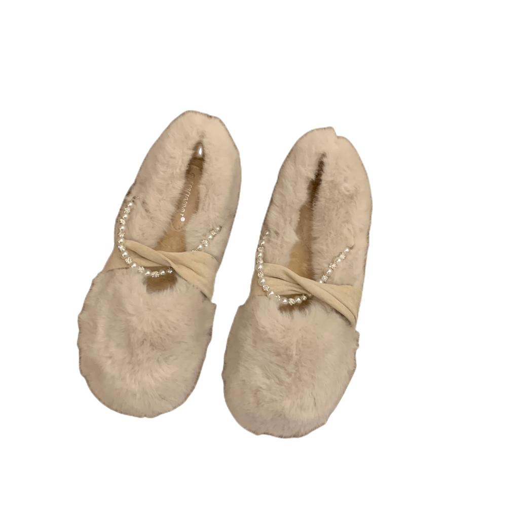 Дизайнерские женские теплые меховые туфли на весну и осень, модные легкие гладкие женские туфли на плоской подошве с круглым носком, зимние, с флисом, теплые