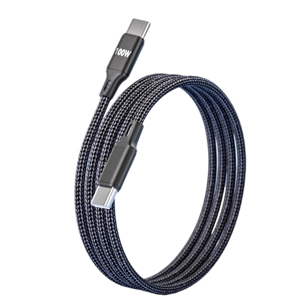 Зарядный кабель USB C PD100W Тип C на Тип C 1 м Быстрая зарядка Плетеный нейлон Для мобильных устройств