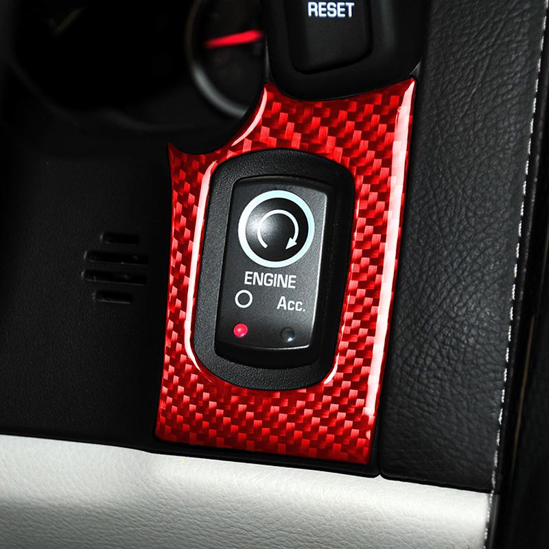 Кнопка запуска двигателя из настоящего углеродного волокна, наклейка на внутреннюю отделку автомобиля, аксессуары для салона автомобиля для Chevrolet Corvette C6 2005-2007