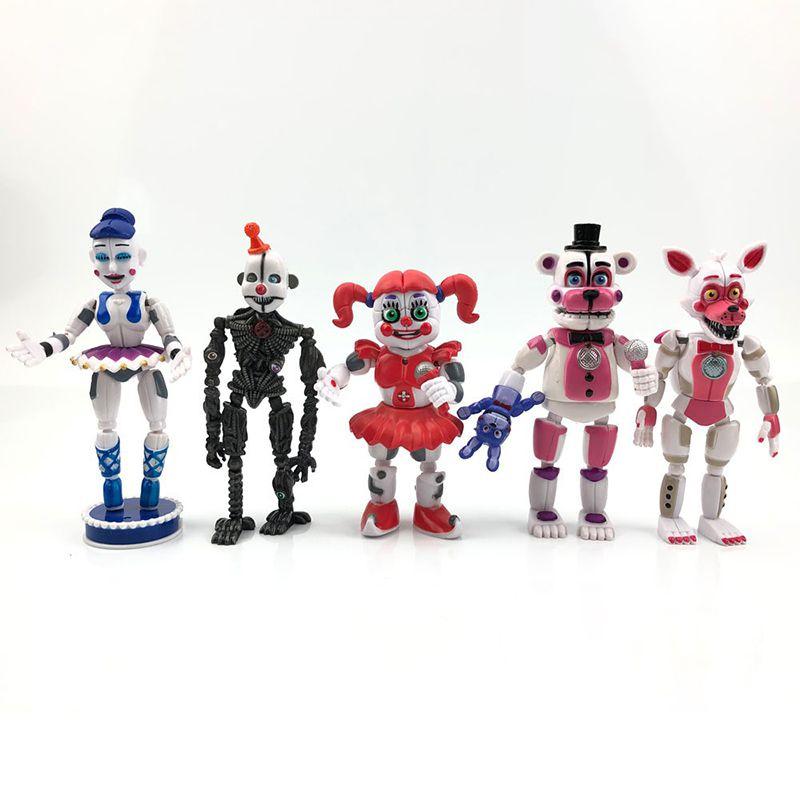 5 шт. Фигурки Fnaf Five Nights At Freddys Светящиеся Фигурки Действия Яркие Цвета и Уникальные Стилі Для Детей Коллекционеров И Подарков