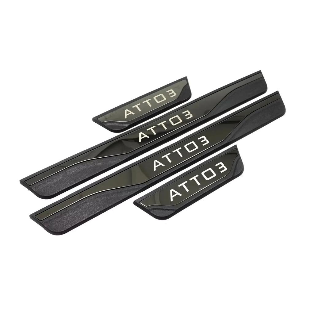 Для BYD Atto 3 Atto3     24 Накладка на порог Защитная накладка на порог Наклейка-защита педали приветствия Аксессуары для стайлинга автомобиля