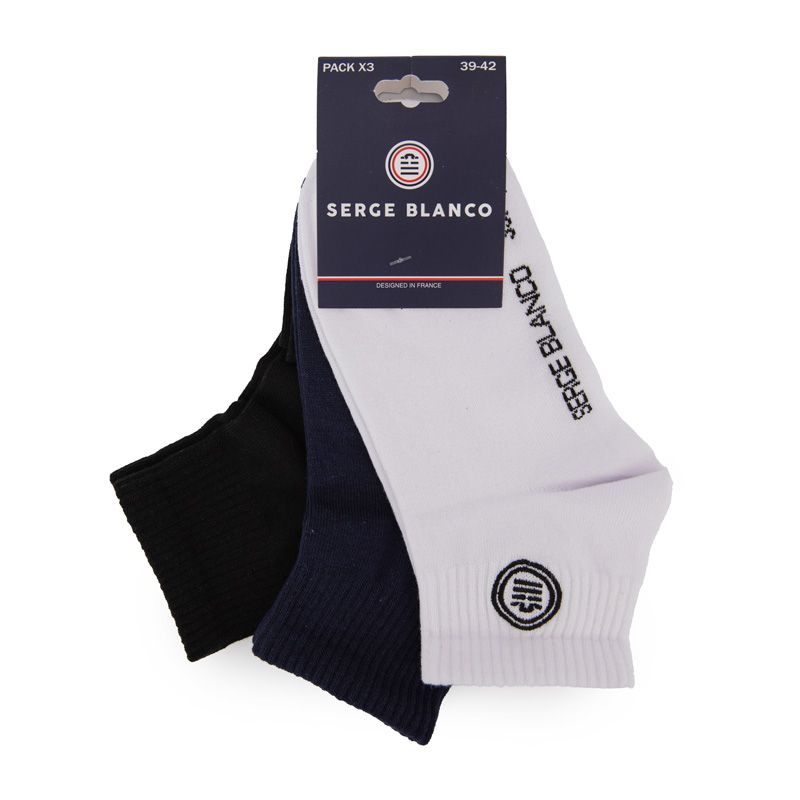 Pack of 3 Pairs of Semi-high Ankle Logo Socks for Men by SERGE BLANCO