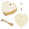 Heart Pattern Wooden Ornaments Wooden Discs Wood Slices DIY Craft Christmas Ornaments Hang Decor