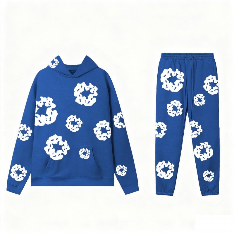 Streetwear Hoodie Set Women Kapok Print Loose Fit Long Sleeve Casual Outfit