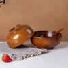 Natural Jujube Wood Noodle Bowl Handmade Round Soup Salad Bowl Food-Safe Oil Finish Handcrafted Rice Mug for Tea Coffee