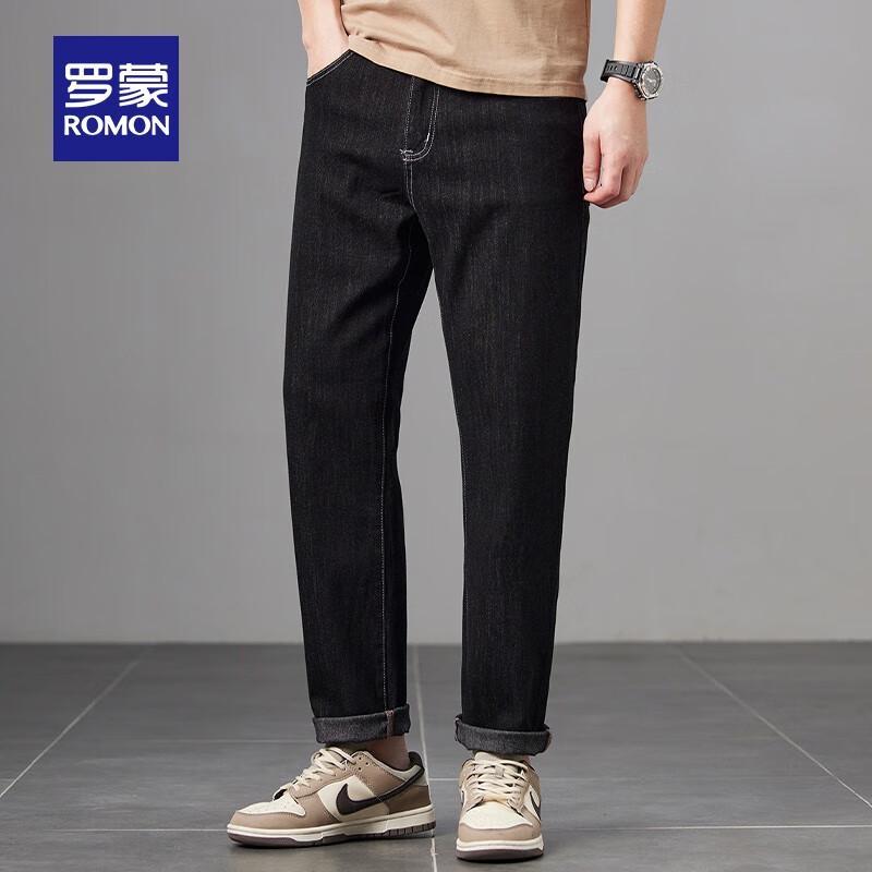 ROMON Мужские весенне-летние свободные прямые эластичные джинсы