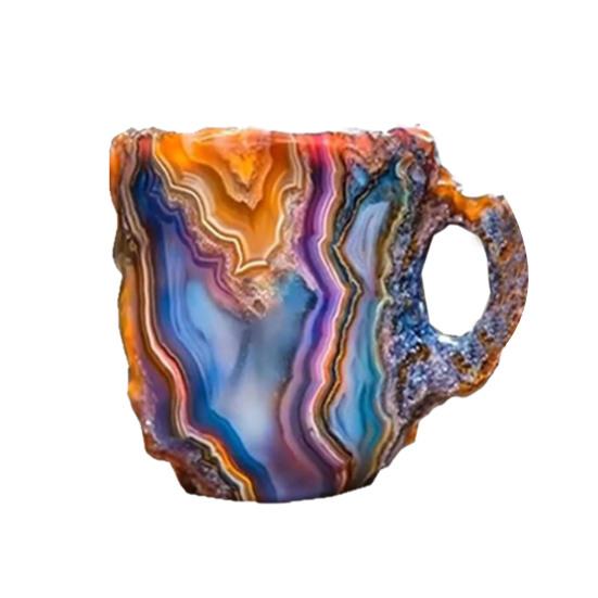 Минеральная хрустальная кружка для кофе, чашка для воды, новинка, кружки для напитков, цветная полупрозрачная кружка для чая для горячих напитков, элегантный рождественский подарок для домашнего офиса