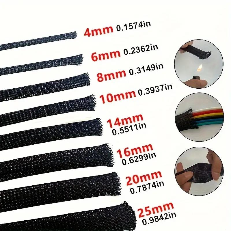 10m /32.8 Feet Pet Expandable Braided Mesh Sleeve Black Flexible Wire Mesh Cover Tv Audio Pc Cable Protection Against Pet Chewing