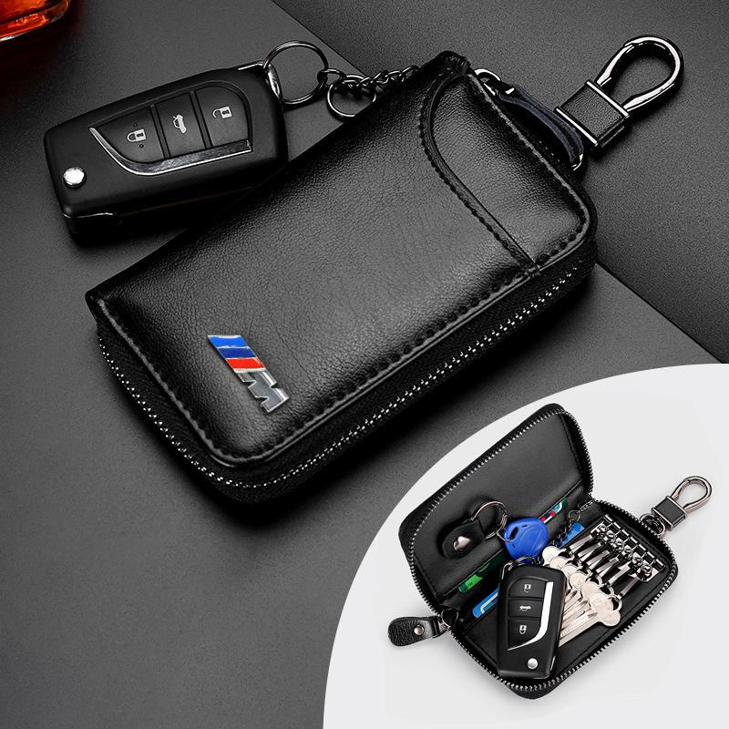 Leather Car Key Bag Keychain Case Storage Cover For BMW M Performance M3 M5 M6 F01 G20 X1 X2 X3E60 F10 F30 E39 F20 E87 E92 G30 msbr98