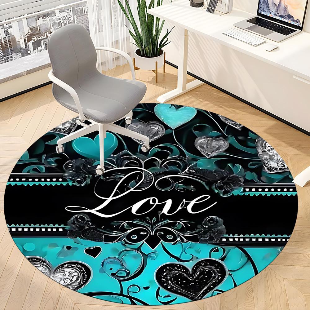1pc Love Hearts Chair Carpet for Office - Durable, Ideal for Chair Mats, Stylish & Functional Decorative Rug yy260130070