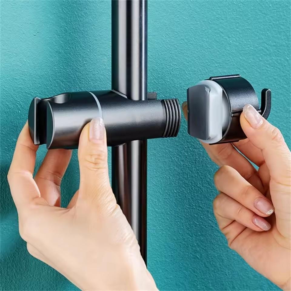 ABS Adjustable Shower Head Holder Shower Holder Clamp Showerhead Rail Slide Bracket Bathroom Accessories Rotation Hook Design