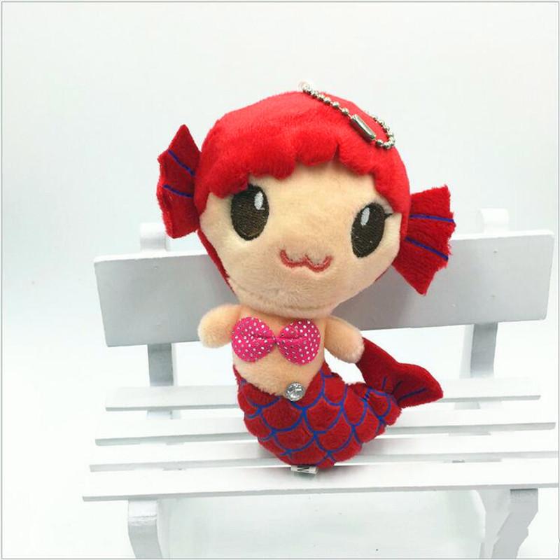 Cute Mermaid Plush Toys Bead Chain Key Bag Pendant Doll Stuffed Animal Toy for Girl Christmas Gift 12CM