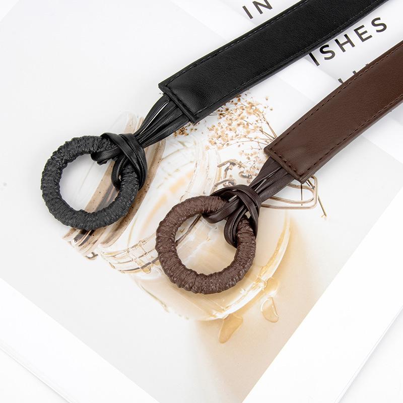 Модный вязаный женский пояс с бисером и кисточками, с чувством дизайна, для украшения платья, с узлом для завязывания, поясная цепочка для женщин