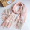 High Quality Japanese Design Plaid Silk Scarf Soft Modal Air Conditioner Thin Neck Scarves for Women