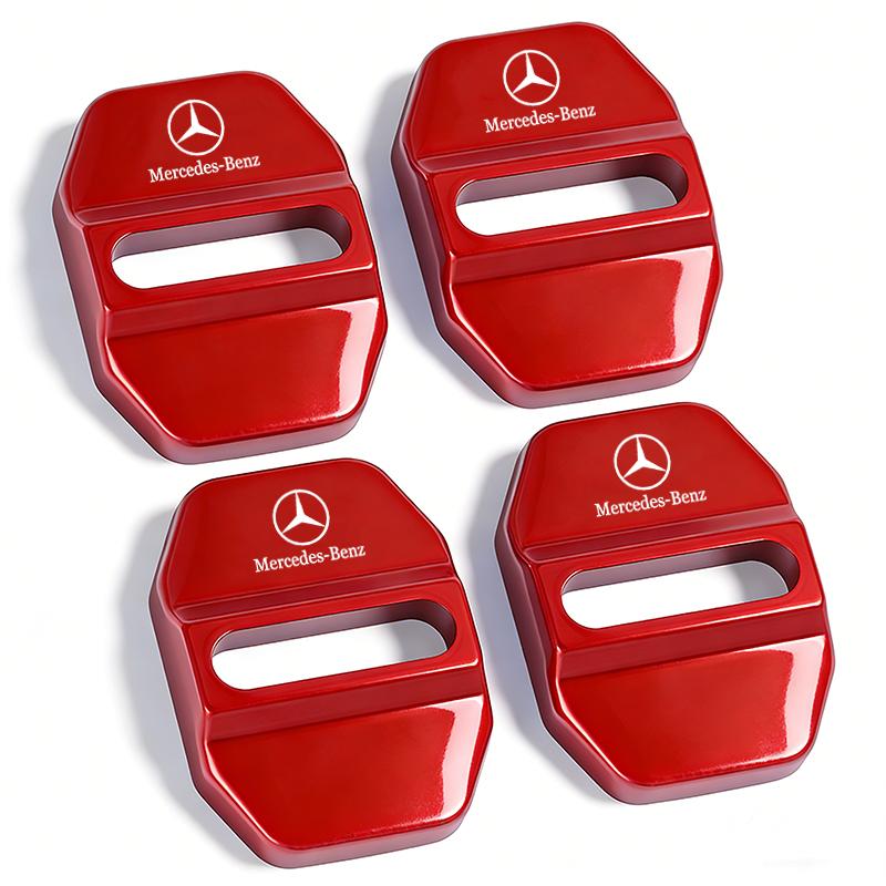 4Pcs Car Door Lock Cover Stainless Steel Protector Tire Valve For Mercedes Benz AMG W204 W205 W203 W211 W212 W213 W201 W210 W168 CA1