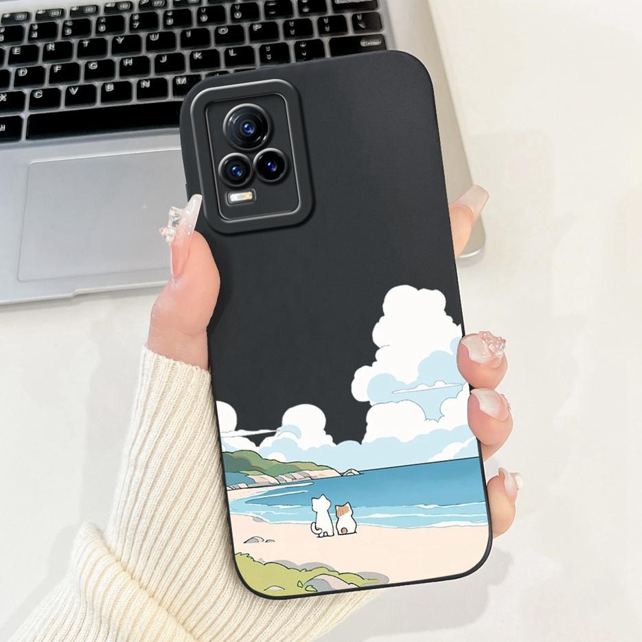 Для Vivo V21e 4G Чехол V2061 Новый Модный Конфетный Расписной Чехол Ударопрочный Чехол для Телефона Для Vivo V21 V 21 e VivoV21e Мягкий Fundas Coque