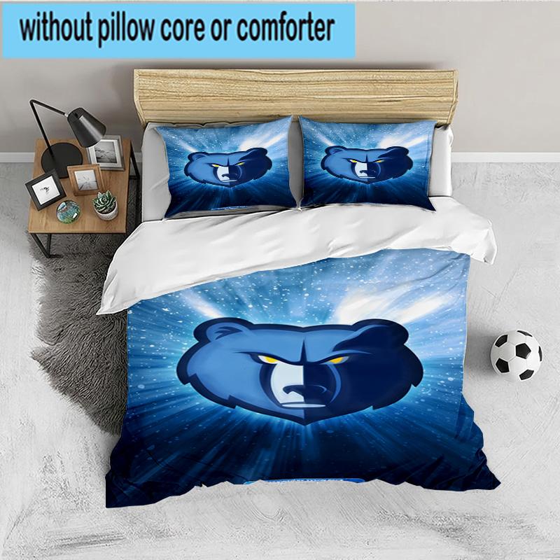 City Grizzlies Bear Logo Bedding Set 3pcs, High Quality Bedding Set Including 1pc Duvet Cover And 2pcs Pillowcases for Bedroom, Dormitory Gift