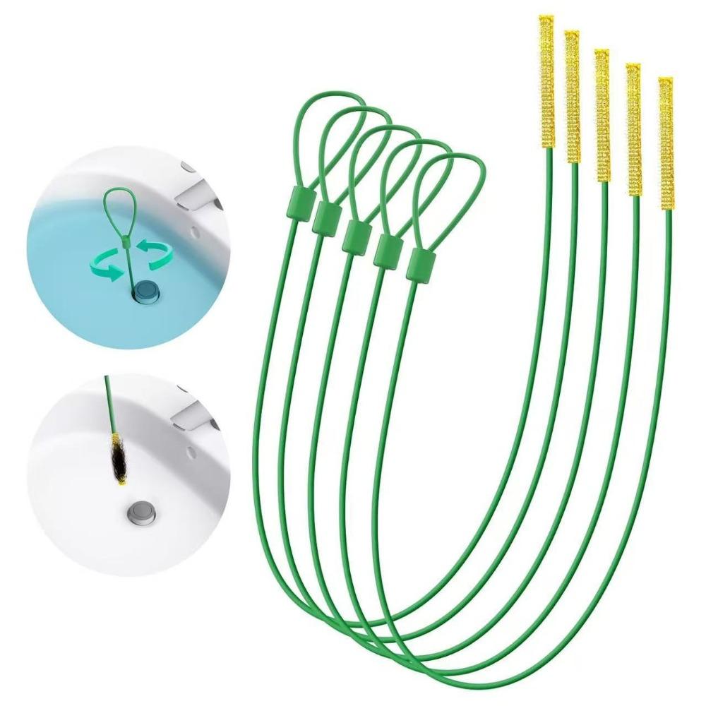 5pcs Flexible Drain Snake Anti-Break Plumbing Snake Cleaner Sink Drain Cleaner Kitchen Sink