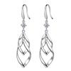 Reverse Fashion Earrings Simple Silver Earrings Women's Rotating Love Earrings Mid-Length Artistic Earrings