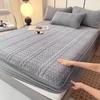WOSTAR Теплый зимний коралловый флис чехол-протектор на матрас стеганый утолщенный натяжная простыня с резинкой для защиты двуспальной кровати пары
