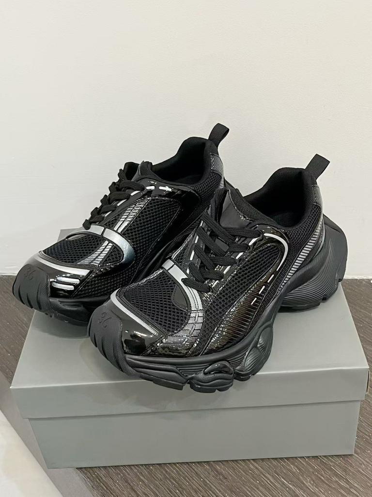 Cowhide Version~ 2025 Spring Niche Ann Showing Feet Little Dad Shoes Women's Thick-soled Leather Sports and Leisure Women's Shoes