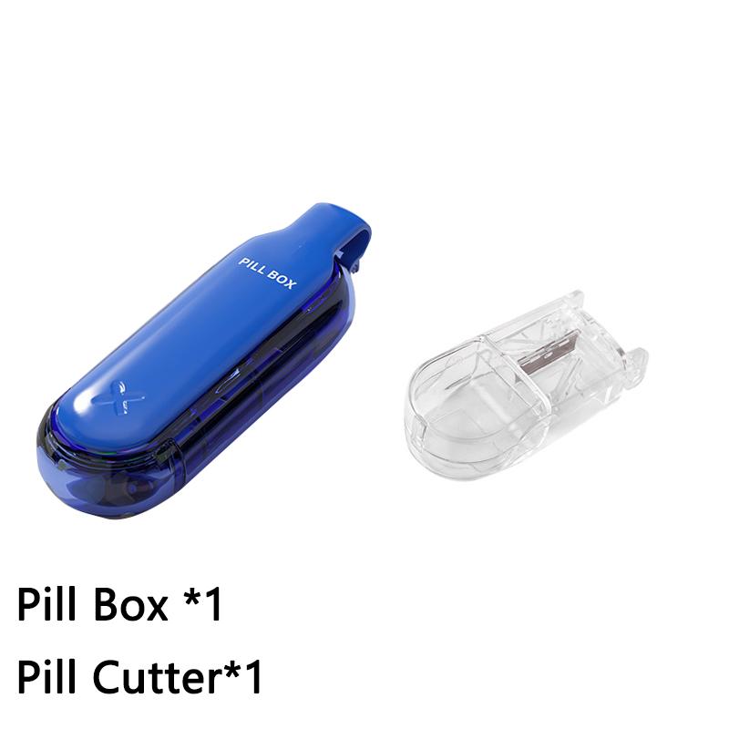 2 in 1 Portable Pill Storage Box 4 LayersEasy Pill Extractor Dustproof Container Storage Tablets Vitamins Small Medicine Box
