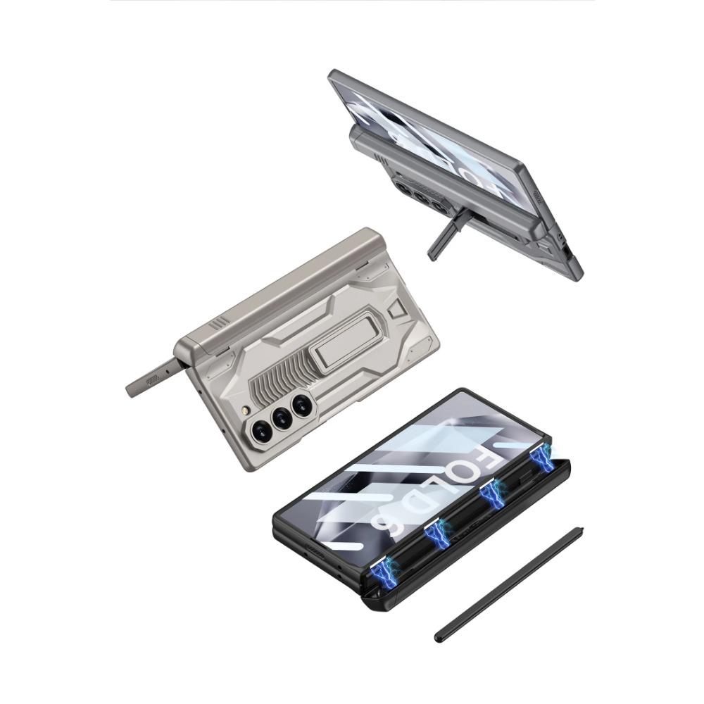 Hard Armor Hinge Protection Phone Cover for Samsung Galaxy Z Fold 6 Case with Pen Slot Bracket Screen Protector