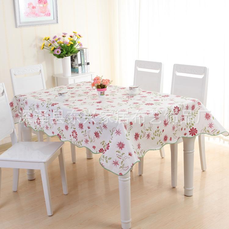 Waterproof And Oil-Proof Tablecloth Square Leave-In Tablecloth Round Peva Printed Dining Table Cloth Rectangular Coffee Table Cloth Custom