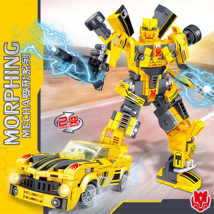 Нетоксичный Робот-Трансформер Собранные Модели Игрушки Строительные Блоки Гоночный Транспорт Меха-Воин Детская Игрушка Рождественские Подарки