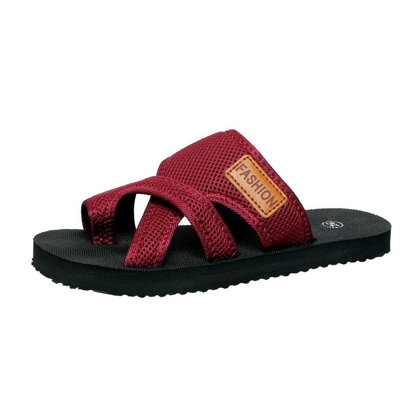 Summer new large size women's flat bottom cover toe cool slippers wind comfortable foam bottom beach slippers women