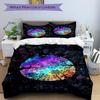 3pcs Galaxy Trees Bedding Set, Includes 1 Comforter + 2 Pillowcases, Without Pillow Inserts, Soft Comfortable, Lightweight Breathable029