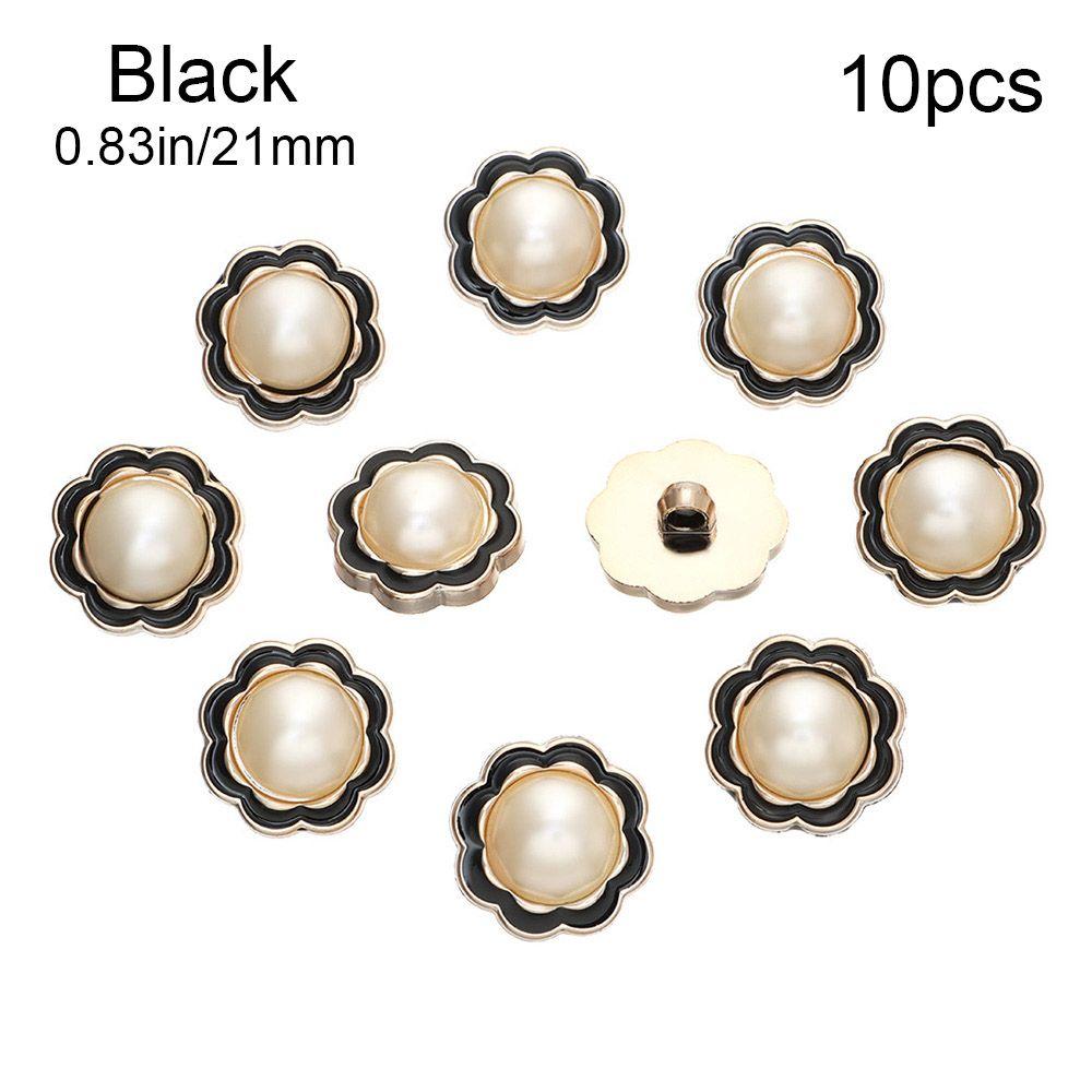 10Pcs Plastic Ornaments DIY Pearl Clothing Buttons Needlework Shirt Buttons Sewing Accessories